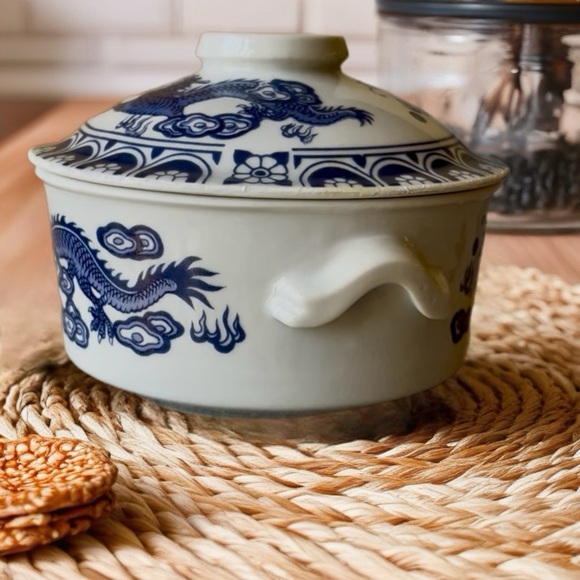 Blue and White Dragon Porcelain Bowl - Picture 4 of 6
